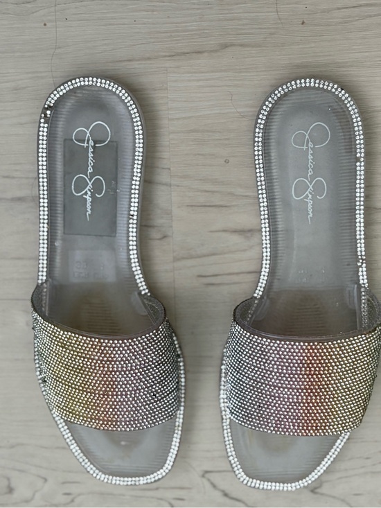 Jessica Simpson Shoes - Jessica Simpson Iridescent Crystal Slide Sandals size 8